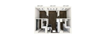 the interior of the 2100 sq ft apartment