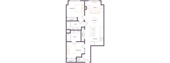 a floor plan of a bedroom apartment