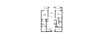 A black and white image of a floor plan for a two-story home.