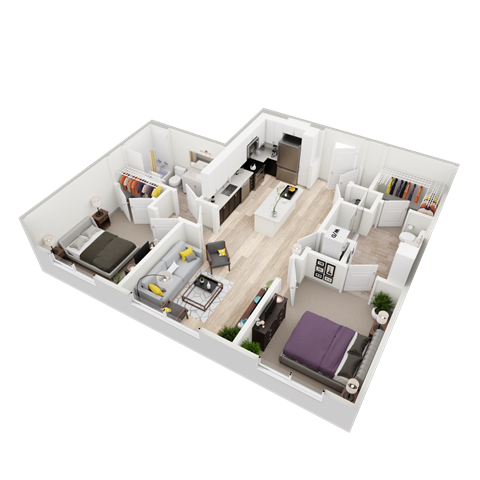 B2B Floor Plan at Vista Brooklyn, Jacksonville, Florida