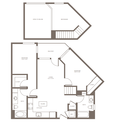 B2L Floor Plan at The Adeline, Glendale California