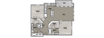 B2 1213 sf Floor Plan