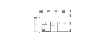 A floor plan of a UK registered business showing a layout with a reception, two offices, a kitchen area, and a bathroom.