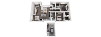 B3 2 bedroom floor plan 1275 square feet
