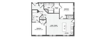 A black and white image of a floor plan for a house.