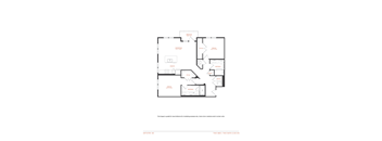 A floor plan of a house with two bedrooms and two bathrooms.