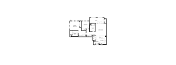 A black and white diagram of a house layout with labeled rooms.