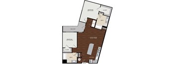 a floor plan of a bedroom apartment with a bathroom and a living room