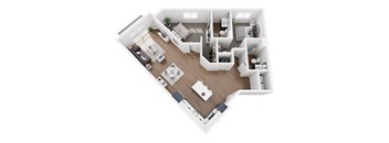 a234 floor plan  1 bedroom with 2 baths  1192 square feet