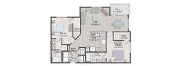 a floor plan of a room with a bedroom and a living room