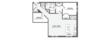 A black and white image of a floor plan for a house.