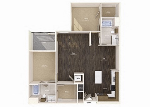 B3 Floor Plan at Gravity, San Diego