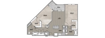 B3 1206 sf Floor Plan