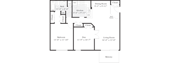 a floor plan of a home with a living room and a dining room