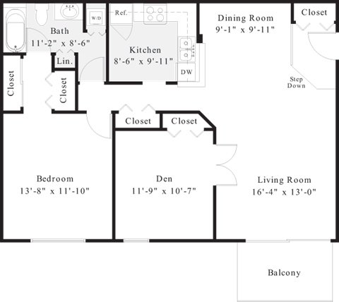 a floor plan of a home with a living room and a dining room