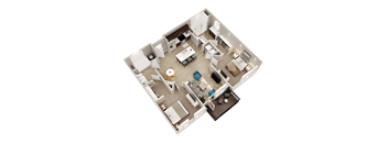 B4 - 3D floor plan - 1155 SQFT