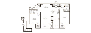 A black and white image of a floor plan for a house.