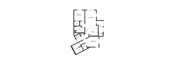 A black and white image of a floor plan for a house.