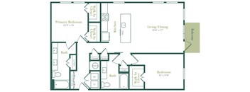 a blueprint of a floor plan with a bedroom and a living room