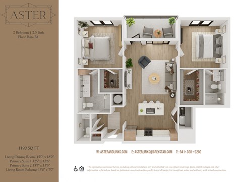 a floor plan of the aster with a bedroom and living room