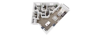 a234 floor plan  1 bedroom with 2 baths  1192 square feet