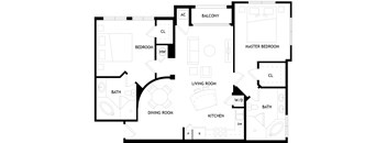 A black and white image of the B4 floor plan.