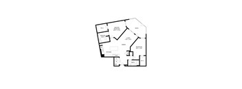 A black and white image of a house floor plan.