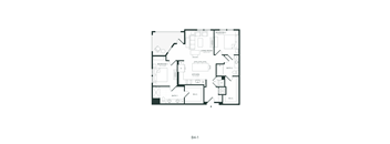 A black and white image of a floor plan for a B4-1 apartment.