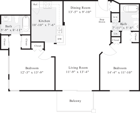 a floor plan of a home with a living room and a dining room