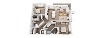 A floor plan of a two-story home with a stand-up shower.