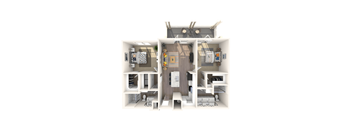 bedroom floor plan  station heights apartments  the crossings at city center apartments
