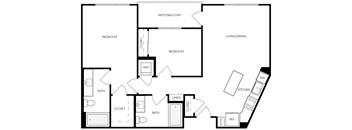 B4u 1,000 Sq.Ft. Floor Plan at Exhibit at J Town, San Jose
