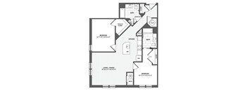 A black and white image of a house floor plan.