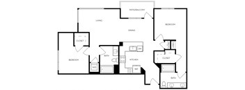 B5u 1,188 Sq.Ft. Floor Plan at Exhibit at J Town, San Jose