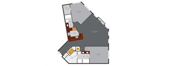 a floor plan of a bedroom apartment