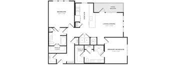 A black and white image of a house floor plan.