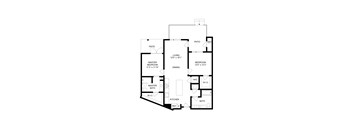 A black and white image of a floor plan for a house.