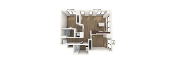 an overhead view of the 1122 sq ft home