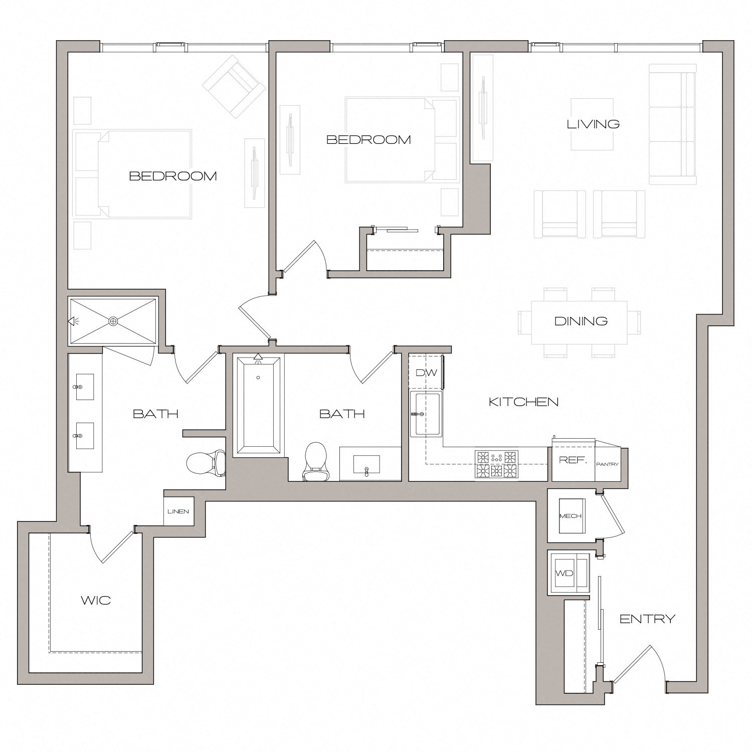 B7 Floorplan 2 Bed 2 Bath