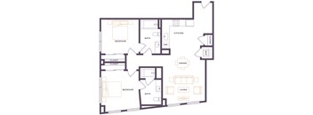 a floor plan of a bedroom apartment
