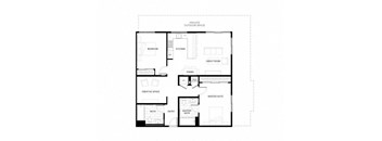 A floor plan of a house with a master suite and a creative space.