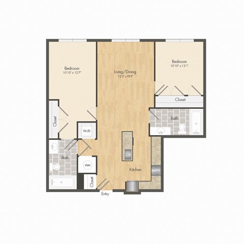 a floor plan of a home with wood flooring and
