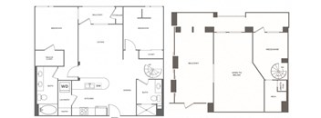 A black and white image of a floor plan for a house.