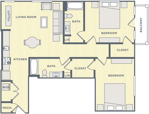 a floor plan of a house with a bedroom and a living room