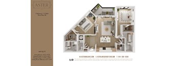 a 3d floor plan of a home with a bedroom and a living room