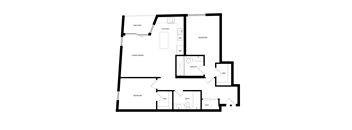 A black and white image of a house floor plan.