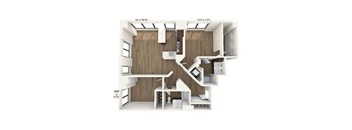 an overhead view of the 1122 sq ft home