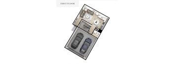 1st Floor with 2 Car Garage Floor Plan at Banner Hill Townhomes, Bluffdale, 84065