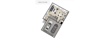 Timberline 1st Floor Floor Plan at Banner Hill Townhomes, Bluffdale, 84065
