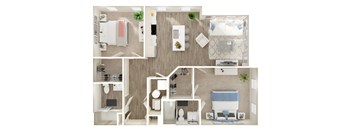 a floor plan of a 2 bedroom apartment at the avenues of north decatur